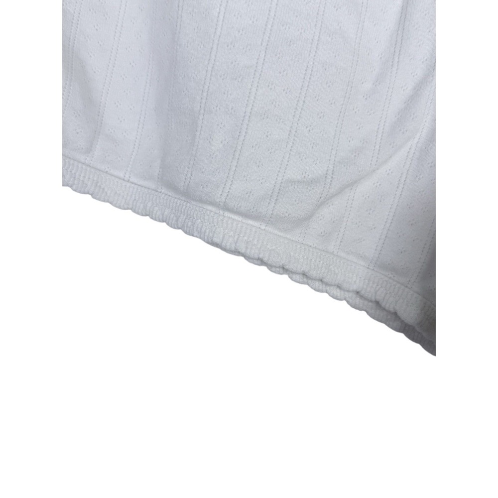 Leset Pointelle Mini Short White Size Large Cotton Dainty Eyelets Scalloped Edge - Picture 4 of 9